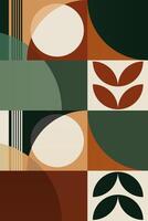 Abstract Boho Poster with Spiritual Motifs vector