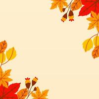 Autumn Leaves Border Background IllustrationTemplate vector