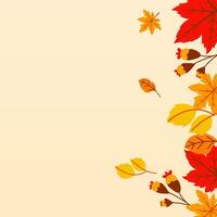 Autumn Leaves Border Illustration Background Template vector
