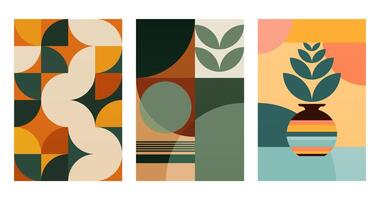 Nature Boho Home Decor with Botanical Elements vector