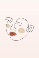 Earthy Boho Wall Art with Line Drawing vector