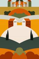 Organic Boho Poster with Geometric Forms vector