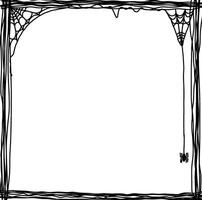 Spider webs frame simple hand drawn vector