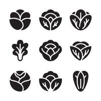 Leafy Vegetable Icon Set Bundle vector