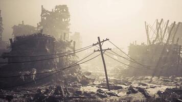 CGI City reduced to rubble, a stark display of destruction and desolation video
