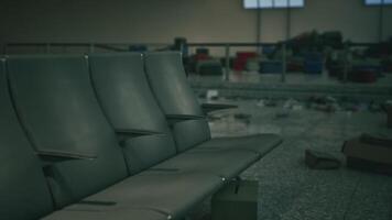 CGI Abandoned airport terminal seats left in disarray after years of neglect video