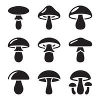 Fungus Silhouette Icon Set Bundle vector