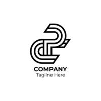 CP or PC letter initial monogram logo design. Initial uppercase letter logo CP or PC monogram shape. vector