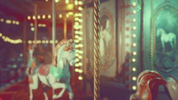 CGI The amusement park sits in silence at night, illuminated by glowing lights video