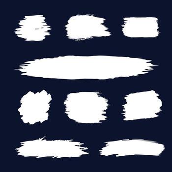 Brush strokes . Painted rectangles collection. Grunge long text boxes or textured backgrounds set. The images are created without the use of any artificial intelligence software vector