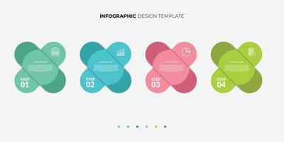 Timeline Creator infographic template. 4 Step timeline journey, calendar Flat simple infographics design template, style modern x vector