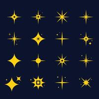 Sparkling stars shiny sparks glitter light star and sparkle elements illustration vector