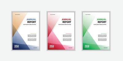 Modern folding ribbon theme book cover template in gradient color. A4 size book cover template for annual report, magazine, booklet, proposal, portfolio and other vector
