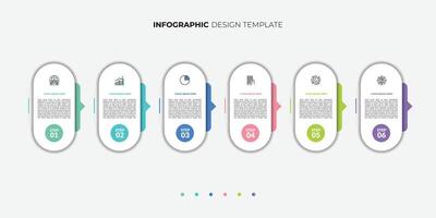 Timeline infographic template. 6 Step timeline journey, calendar Flat simple infographics design template. presentation graph. vector