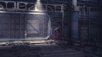 CGI Cargo terminal on a large space station with advanced structural design video