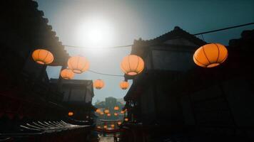 CGI Lantern festival in Japan during a bright sunny day with vibrant colors video