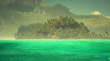 CGI Tropical island in the Maldives surrounded by clear turquoise waters video