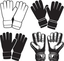 Gloves Collection Silhouette Illustration vector