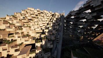 CGI Modern residential architecture fusing greenery in urban spaces video