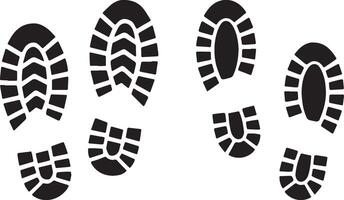 Boot Footprint Silhouette Icon Collection vector