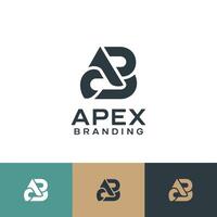 Apex branding logo design with intertwined letters vector