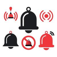 Collection of bell icons notification and alert symbols vector