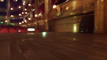 CGI Old opera house with ornate decor and an empty stage awaits video
