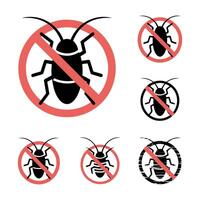 Cockroach infestation prevention icon set vector