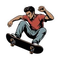 Dynamic Skateboarder in a Freestyle Trick vector