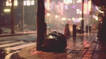 CGI A quiet evening in the city with rain soaked streets and scattered trash video