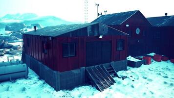 CGI Old research station in antarctica conducting weather studies video