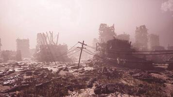 CGI Desolate remnants of a city ravaged by military conflict and devastation video