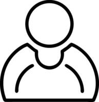 Simple outline illustration of a person icon with head and shoulders in a minimalist style design vector