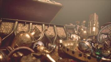 CGI Golden treasures hidden within a secret dungeon await discovery video