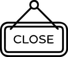 Illustration of a hanging sign with the word close displayed in bold black letters on a white surface vector