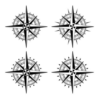 compass collection with geometric patterns vector