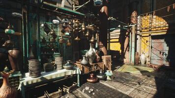CGI Exploring a lively market of pottery and artifacts in an African town video
