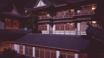 CGI Historic shogun residence illuminated at night in Japans ancient capital video