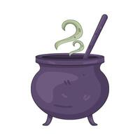 Steaming Purple Cauldron with Potion vector
