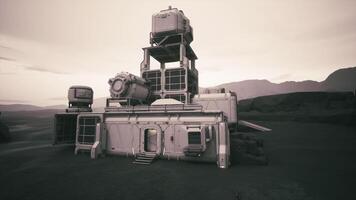 CGI Colonist base established on a distant planet with futuristic architecture video
