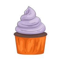 Cupcake with Purple Frosting vector