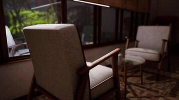 CGI Cozy seating area with natural light in a tranquil indoor setting video