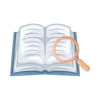 Open Book with Magnifying Glass vector
