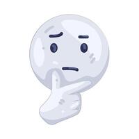 Emoji with a Thinking Expression vector