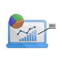 Data Analytics Infographic on Laptop vector