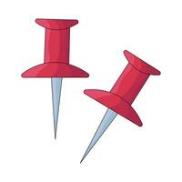 Two Red Push Pins vector