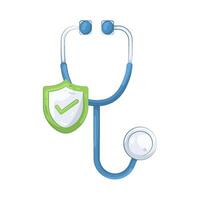 Stethoscope and Shield vector