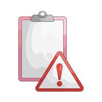 Clipboard with Warning Sign vector