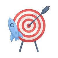 Rocket and Target with Arrow vector