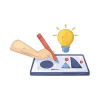 Digital Graphic Design on Drawing Tablet vector